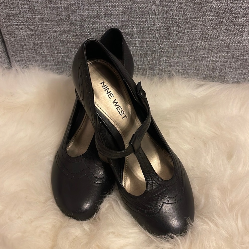 Nine West O-Behold3Y Leather Style Medium Heel
